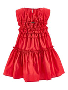 Abito per bambina Monnalisa rosso smanicato con ruches - Rubino Kids