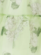 Abito per bambina Monnalisa verde con stampa a fiori - Rubino Kids