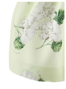 Abito per bambina Monnalisa verde con stampa grafica a fiori con cintura - Rubino Kids