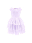 Abito per bambina Monnalisa viola con colletto con ruches - Rubino Kids