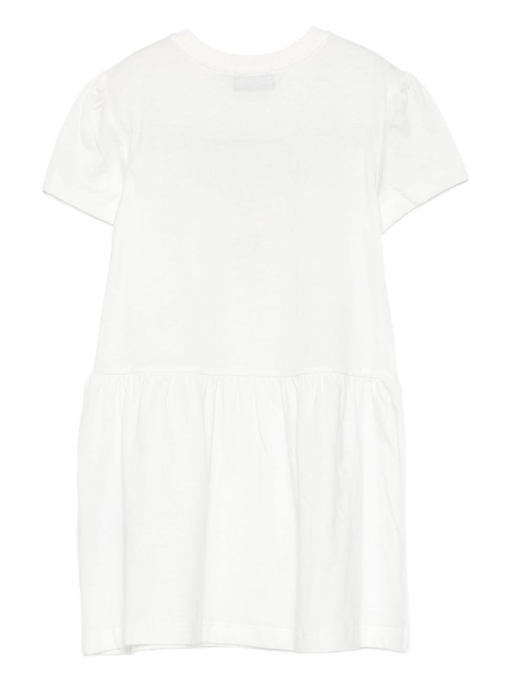 Abito per bambina Moschino Kids bianco con stampa teddy - Rubino Kids