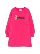 Abito per bambina Moschino Kids fucsia con stampa Teddy - Rubino Kids