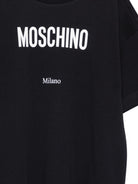 Abito per bambina Moschino Kids nero con logo sul davanti - Rubino Kids