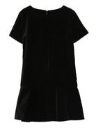 Abito per bambina Moschino Kids nero con ricamo - Rubino Kids