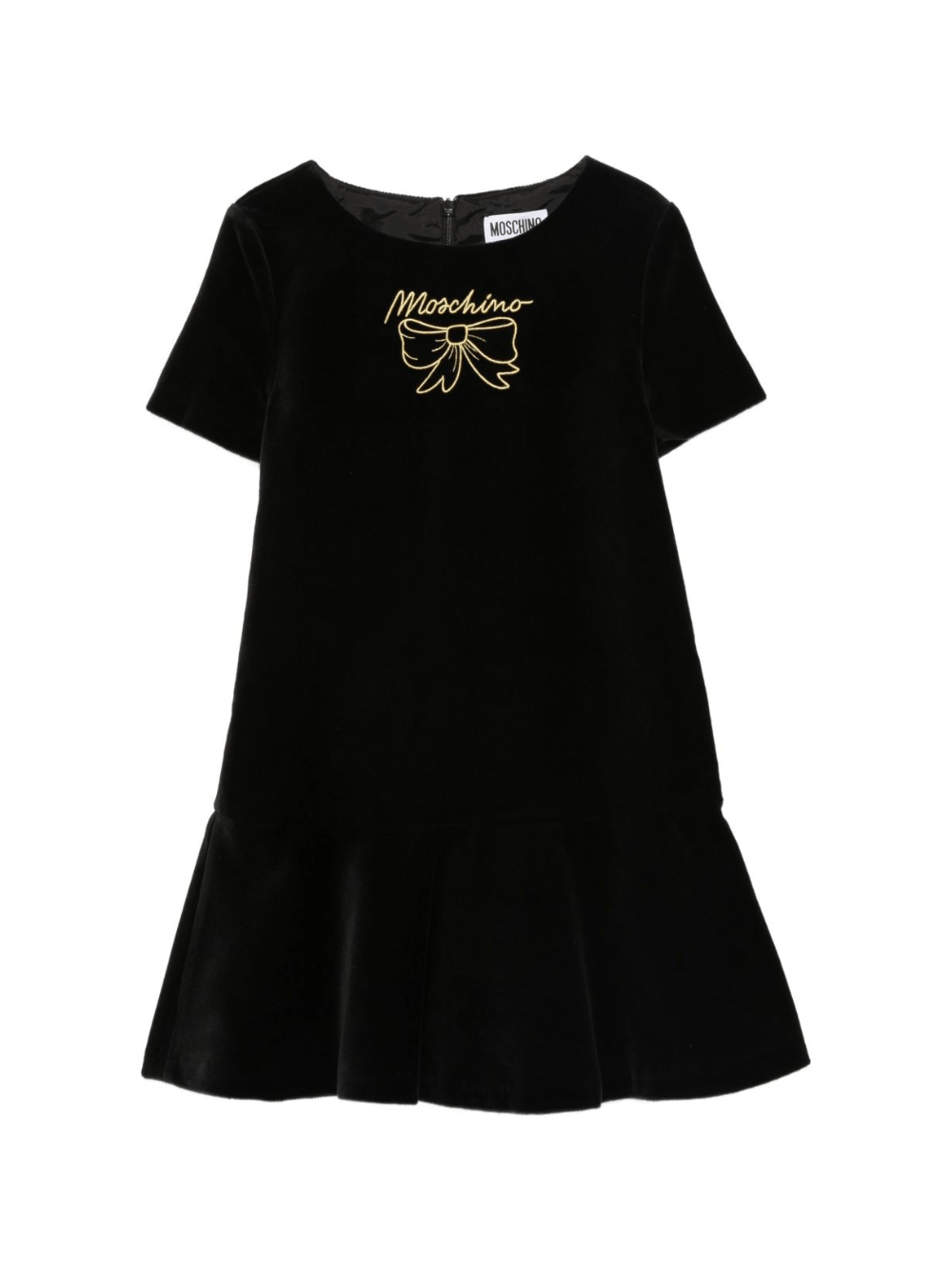 Abito per bambina Moschino Kids nero con ricamo - Rubino Kids