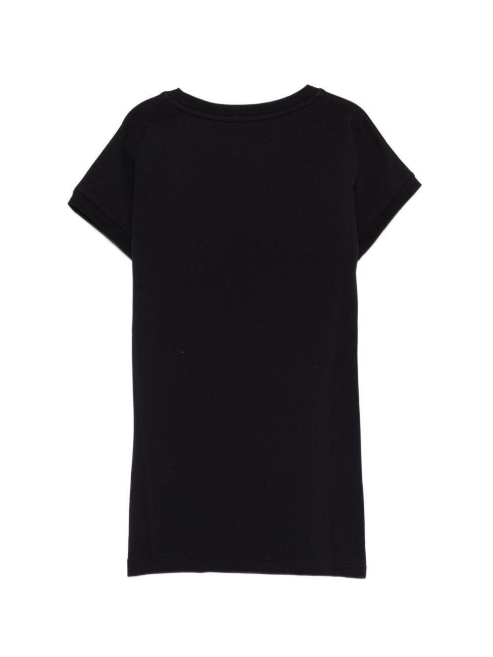 Abito per bambina Moschino Kids nero con stampa grafica Teddy Bear - Rubino Kids