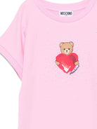 Abito per bambina Moschino Kids rosa con stampa grafica Teddy Bear - Rubino Kids