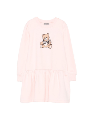 Moschino Kids pink dress for girls with teddy print