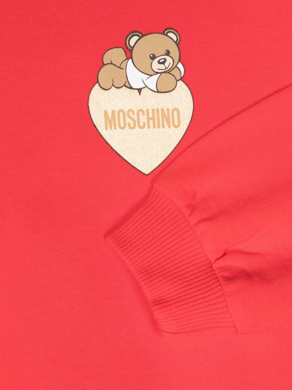 Abito per bambina Moschino Kids rosso con stampa Teddy Bear - Rubino Kids