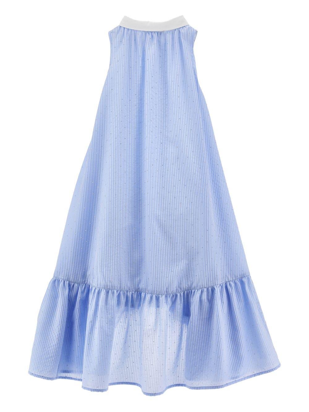 Abito per bambina Philosophy di Lorenzo Serafini Kids azzurro con decorazione a strass - Rubino Kids