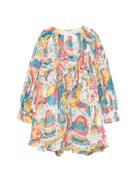 Abito per bambina Stella McCartney Kids multicolor con stampa arcobaleno - Rubino Kids
