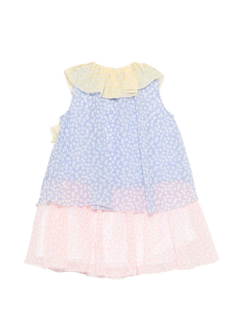 Abito per bambina Stella McCartney Kids multicolore a fiori con ruches - Rubino Kids