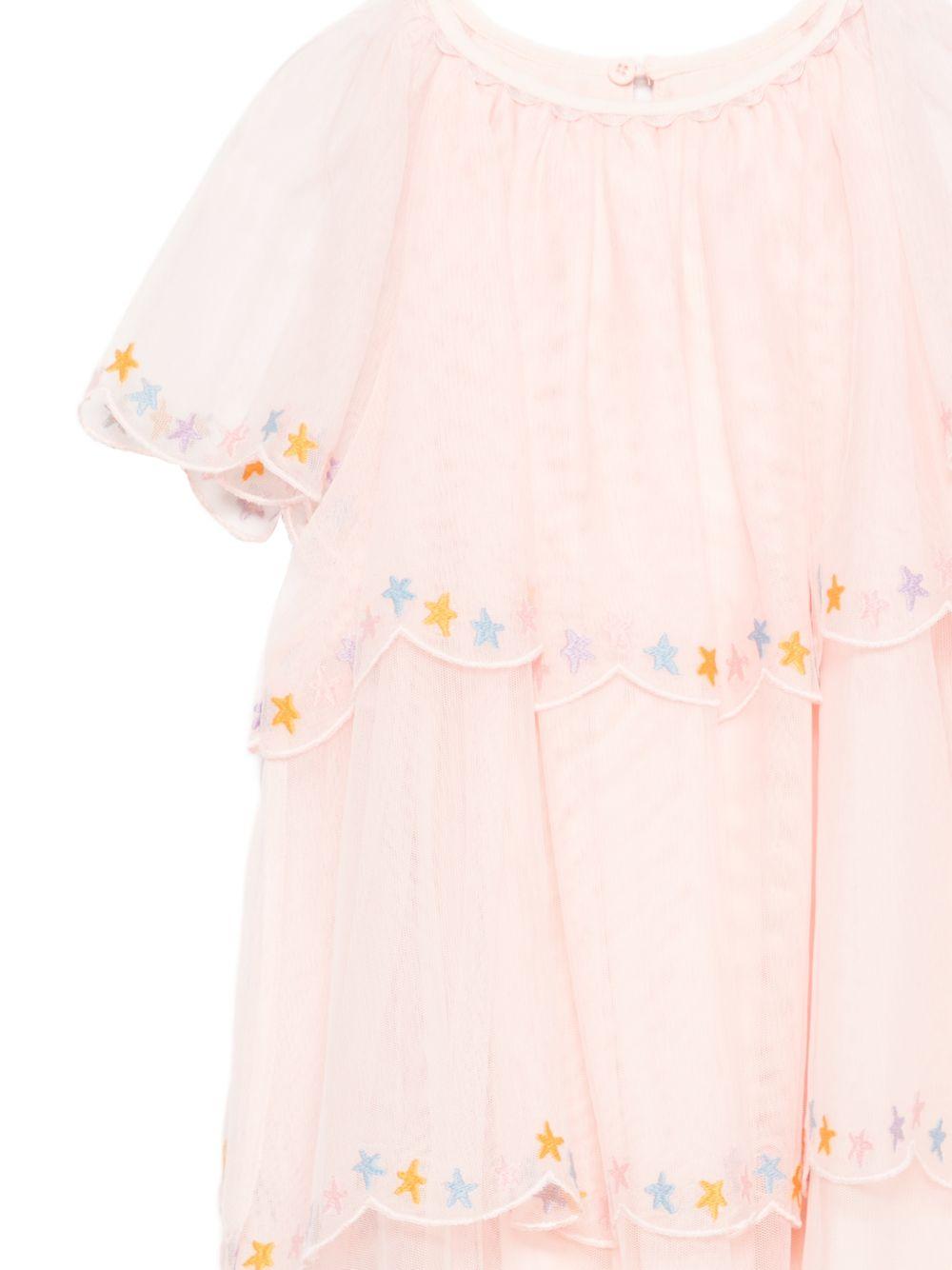 Abito per bambina Stella McCartney Kids rosa con design a strati - Rubino Kids