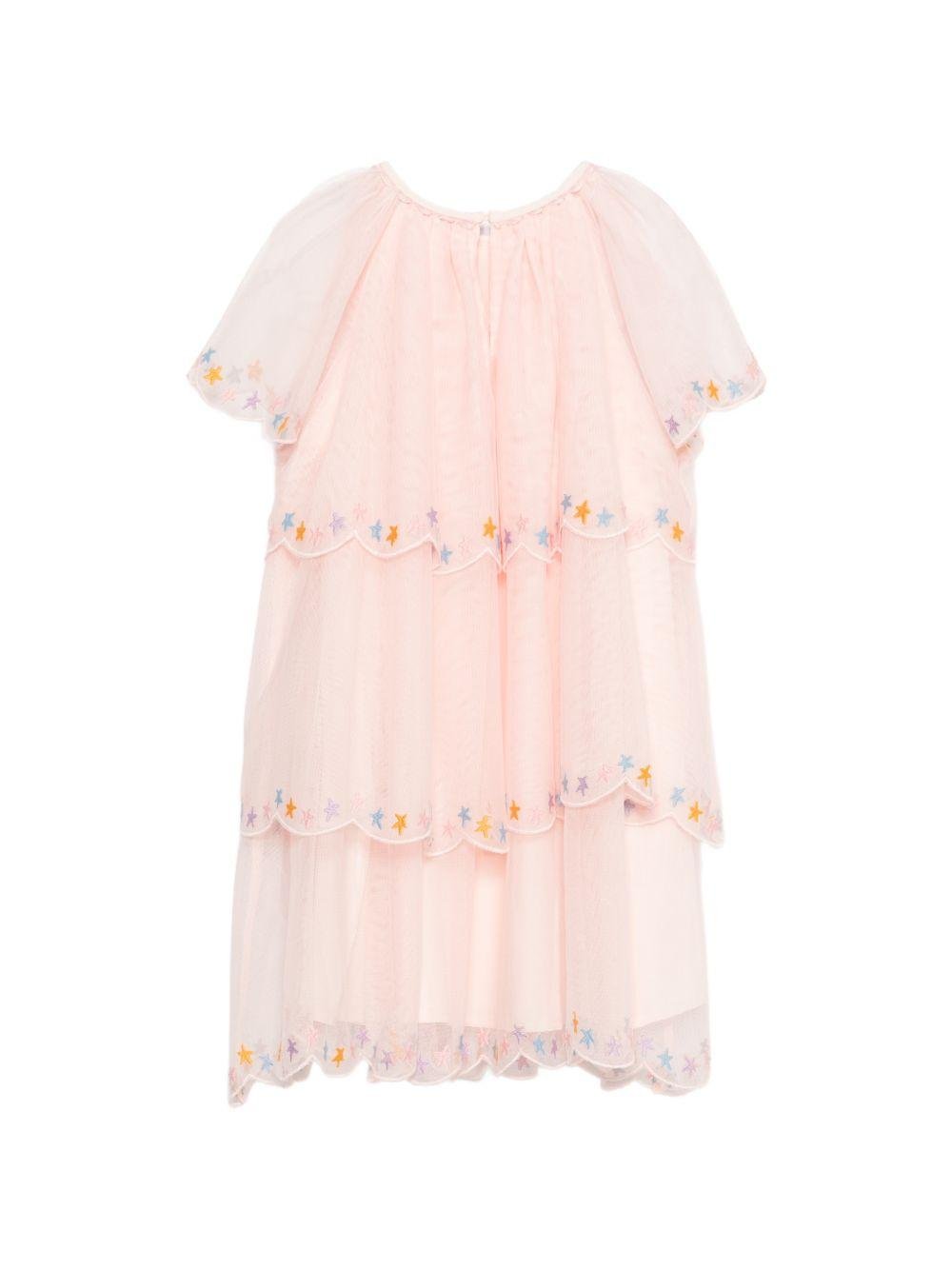 Abito per bambina Stella McCartney Kids rosa con design a strati - Rubino Kids