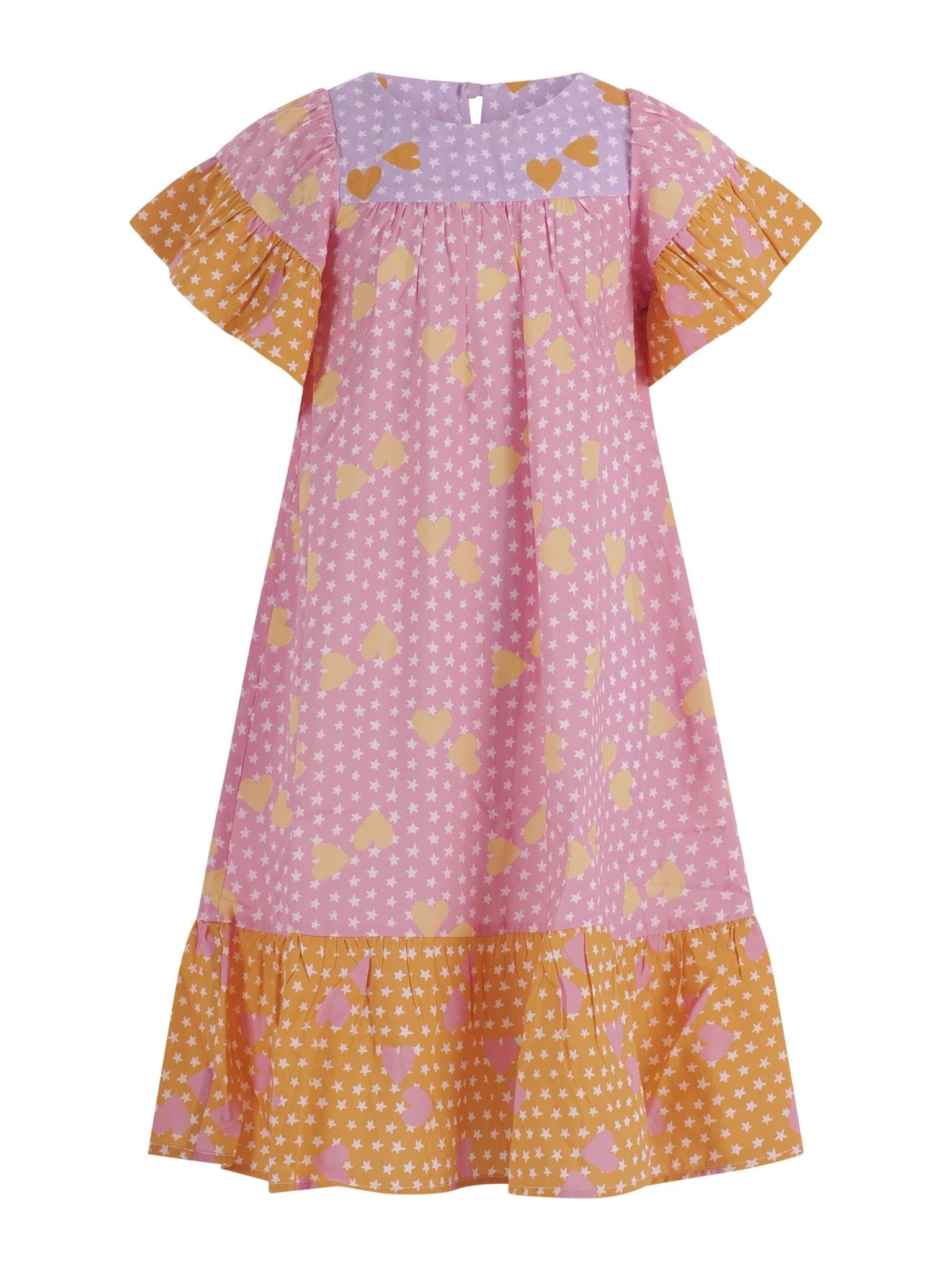 Abito per bambina Stella McCartney Kids rosa con stampa grafica cuori all - over - Rubino Kids