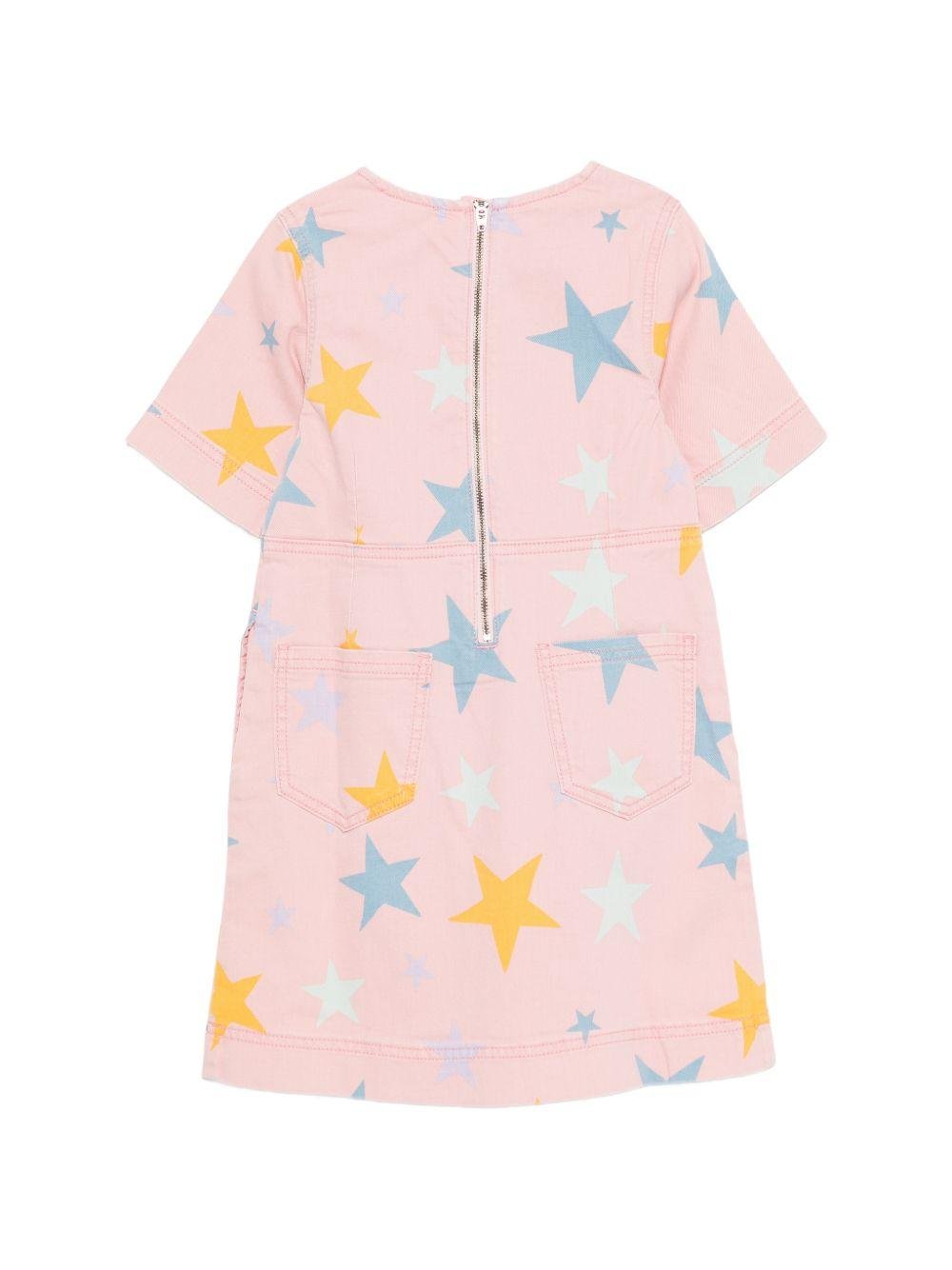 Abito per bambina Stella McCartney Kids rosa con stampa stelle - Rubino Kids