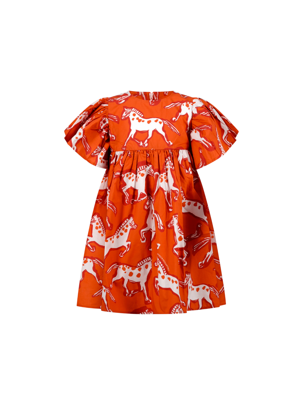 Abito per bambina Stella McCartney Kids rosso con stampa cavalli all - over - Rubino Kids