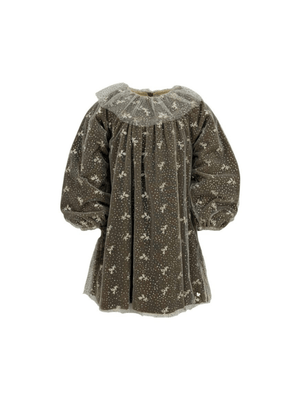 Tartine et Chocolat brown dress for girls with tulle details