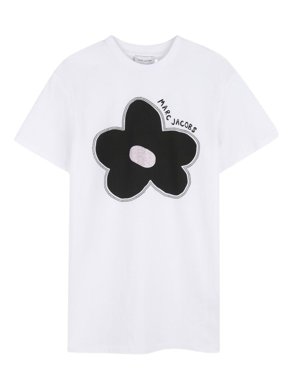 Abito per bambina The Marc Jacobs Kids bianco con dettaglio logo - Rubino Kids