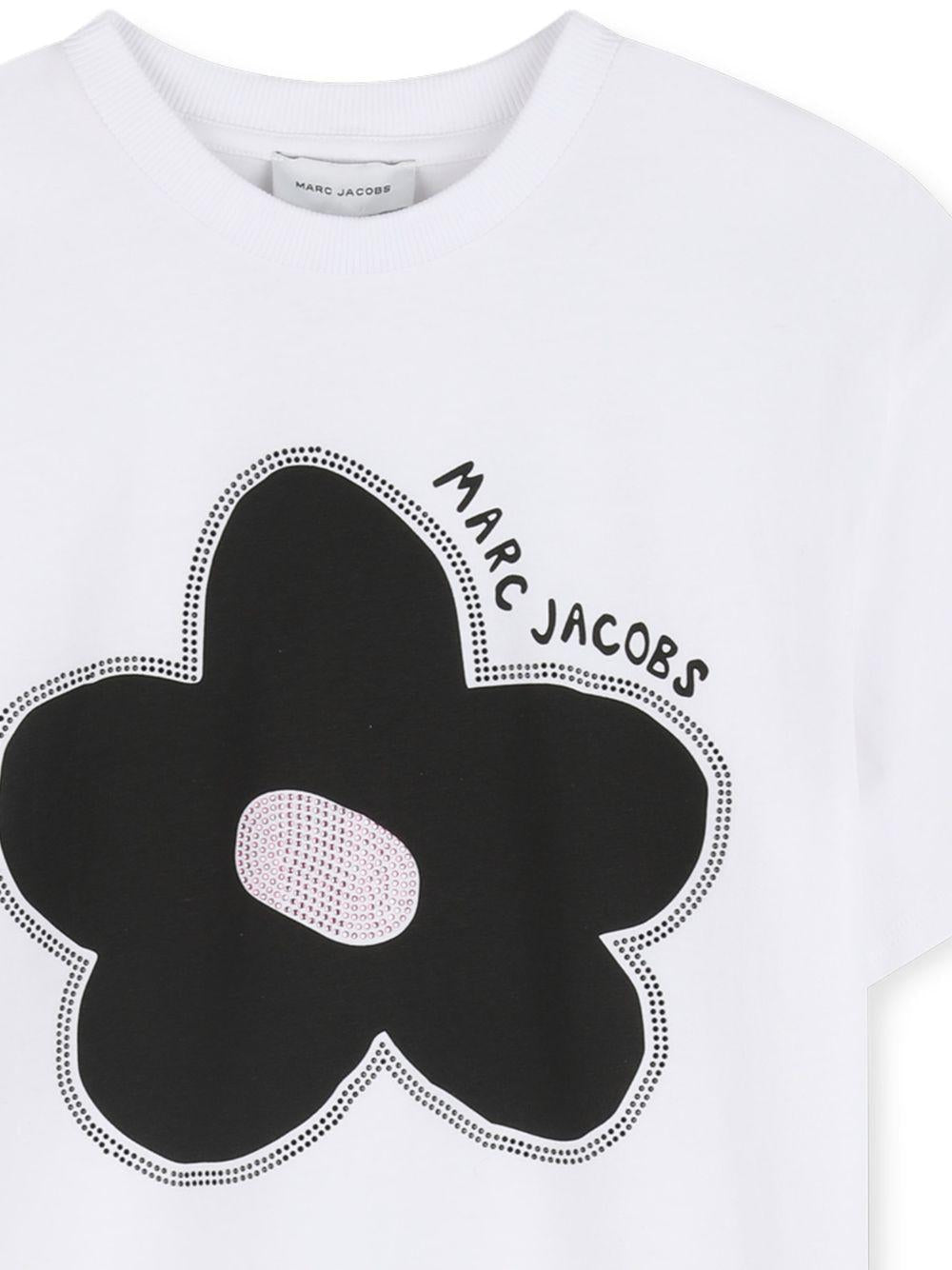 Abito per bambina The Marc Jacobs Kids bianco con dettaglio logo - Rubino Kids