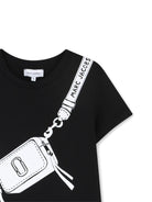 Abito per bambina The Marc Jacobs Kids nera con stampa borsa - Rubino Kids