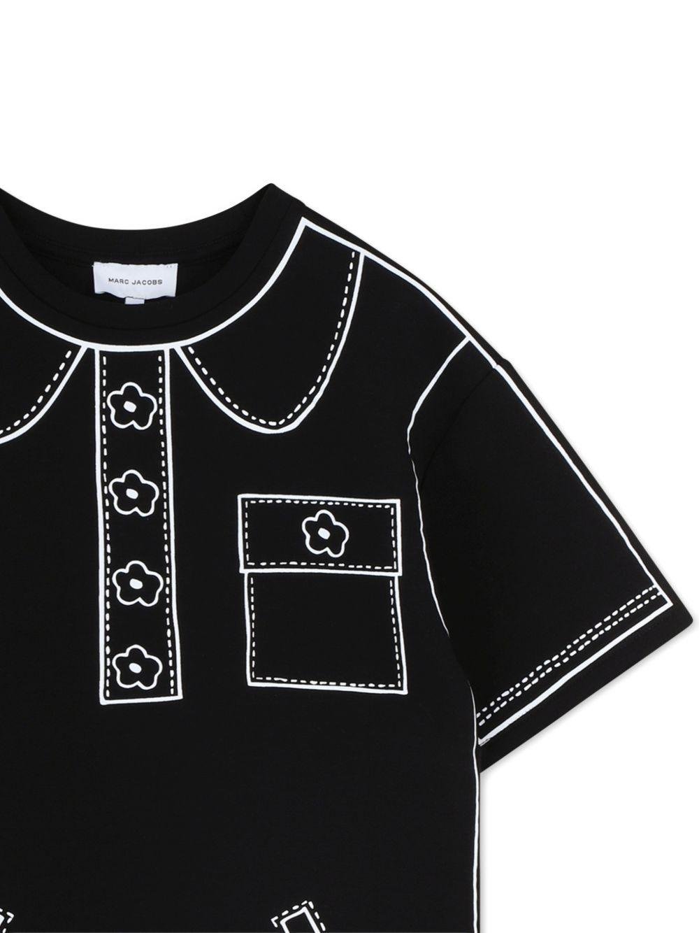 Abito per bambina The Marc Jacobs Kids nero con dettagli ricamati - Rubino Kids