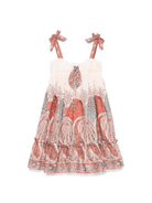 Abito per bambina ZIMMERMANN Kids beige con stampa paisley - Rubino Kids
