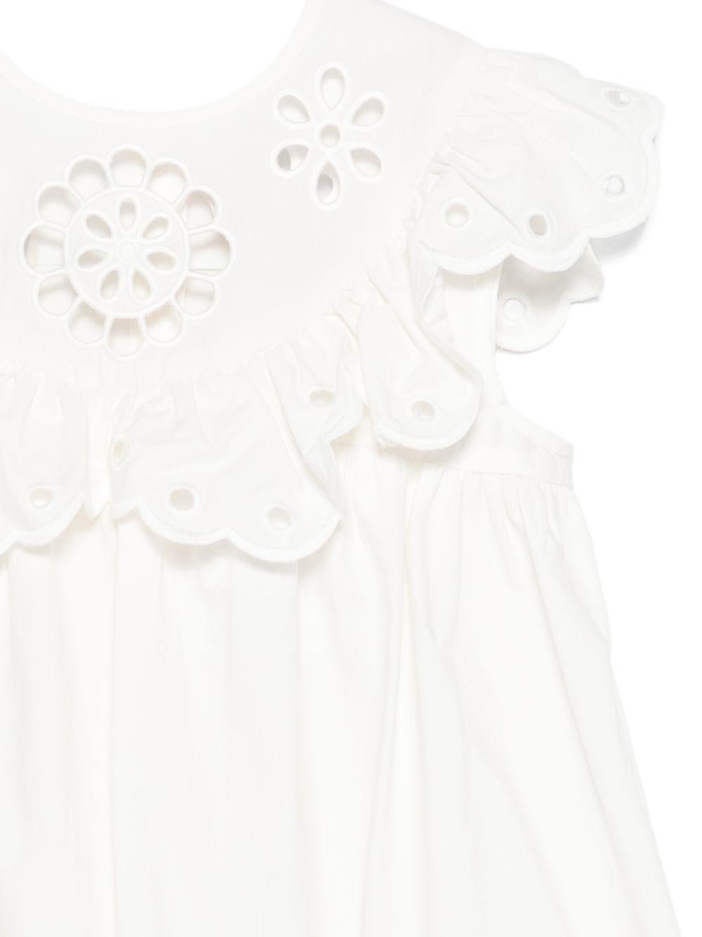 Abito per bambina Zimmermann Kids bianco con dettaglio floreale - Rubino Kids