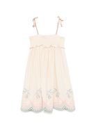 Abito per bambina ZIMMERMANN Kids Tallow beige con dettaglio ruches - Rubino Kids