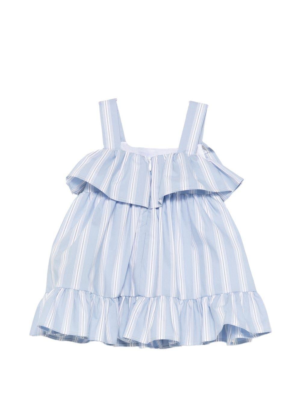 Abito per neonata Balmain Kids azzurro a righe - Rubino Kids
