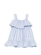Abito per neonata Balmain Kids azzurro a righe - Rubino Kids