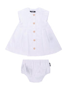 Abito per neonata Balmain Kids bianco con bottoni dorati - Rubino Kids