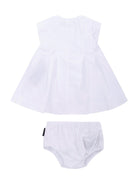 Abito per neonata Balmain Kids bianco con bottoni dorati - Rubino Kids