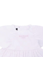 Abito per neonata Balmain Kids bianco con gonna a balze - Rubino Kids