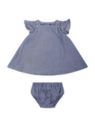 Abito per neonata Balmain Kids denim con bottoni dorati sul davanti - Rubino Kids