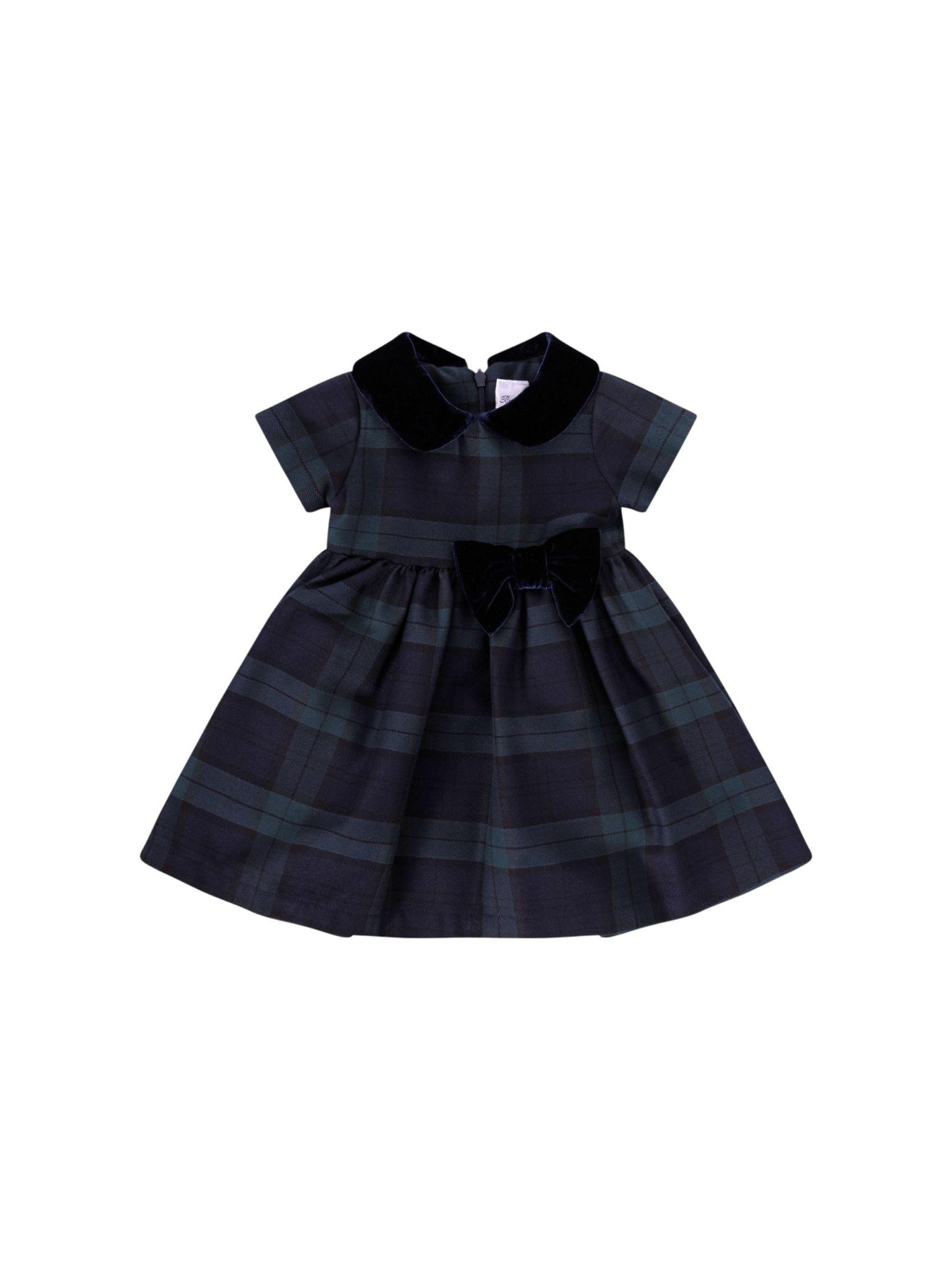 Abito per neonata Baroni blu con motivo tartan - Rubino Kids