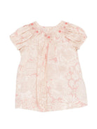 Abito per neonata Bonpoint beige con stampa a fiori all - over - Rubino Kids