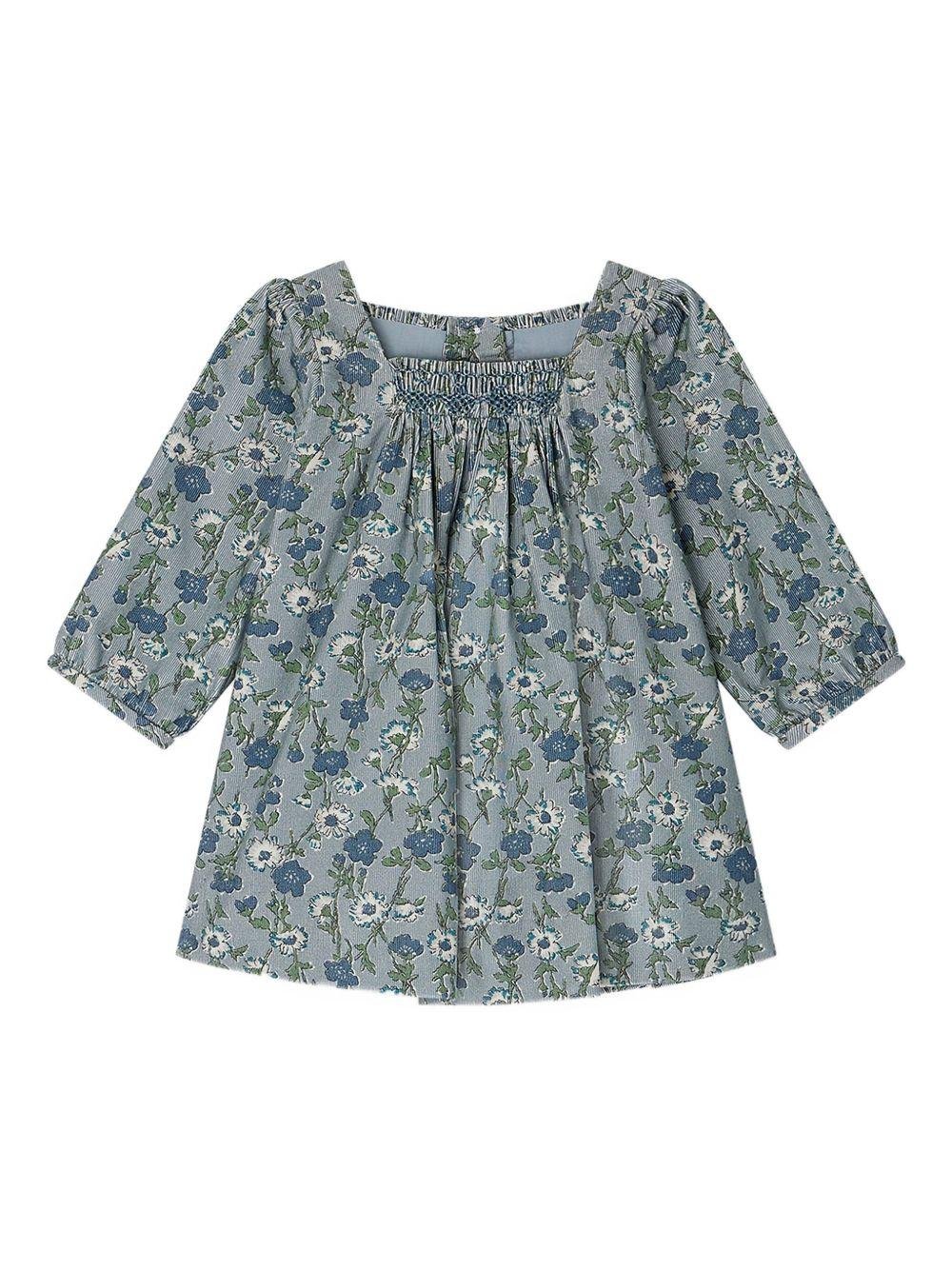 Abito per neonata Bonpoint blu con stampa a fiori - Rubino Kids