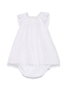 Abito per neonata Bonpoint nuage bianco con rifinitura con ruches - Rubino Kids