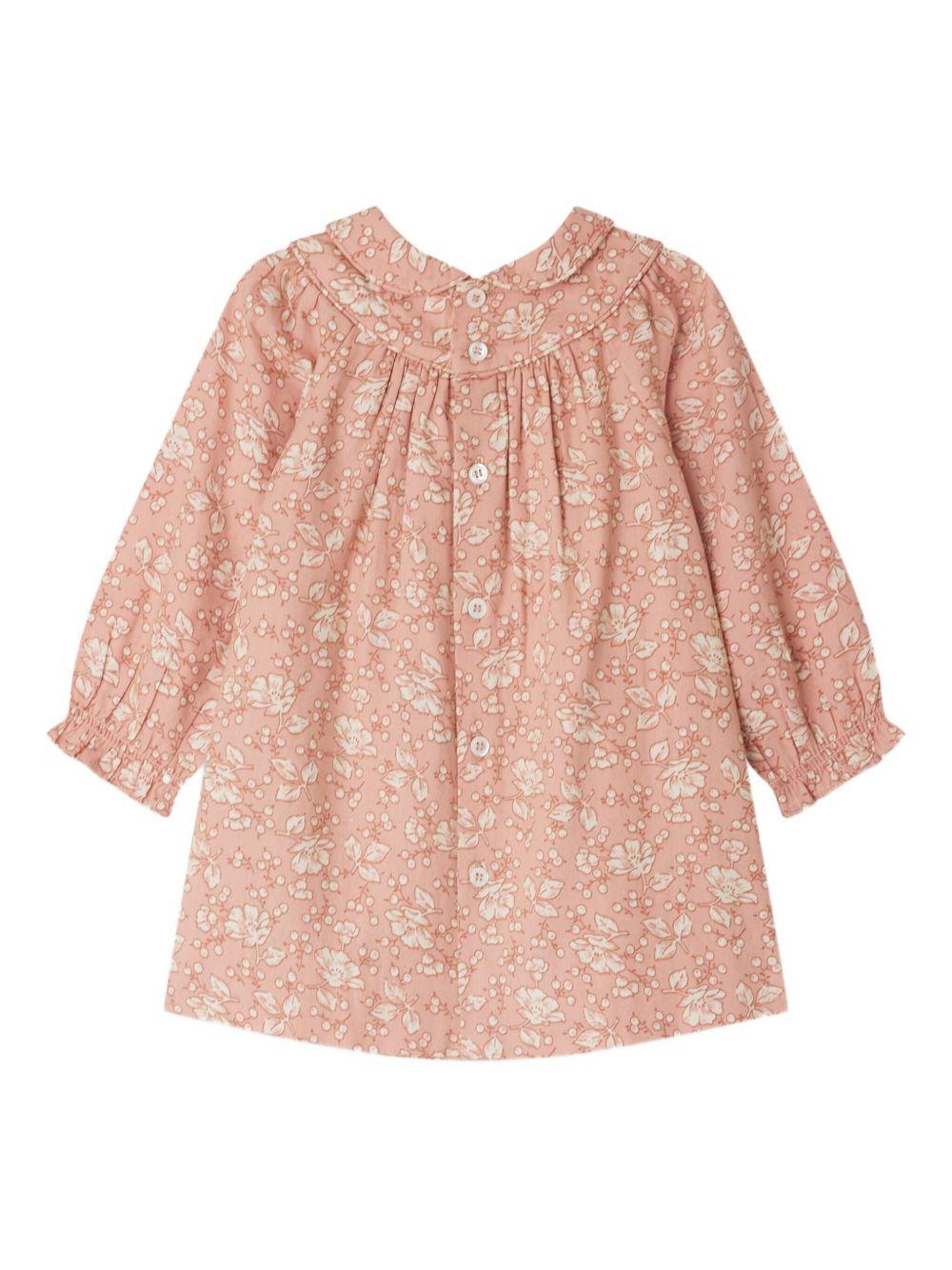 Abito per neonata Bonpoint rosa con stampa a fiori - Rubino Kids