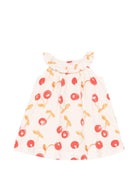 Abito per neonata Bonpoint rosa con stampa ciliegie all - over - Rubino Kids