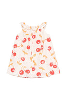 Abito per neonata Bonpoint rosa con stampa ciliegie all - over - Rubino Kids