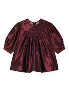 Abito per neonata Bonpoint rosso con colletto alla Peter Pan - Rubino Kids