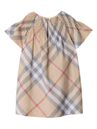 Abito per neonata Burberry Kids beige con motivo Vintage Check - Rubino Kids