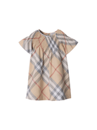 Abito per neonata Burberry Kids beige con motivo Vintage Check - Rubino Kids