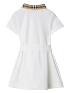 Abito per neonata Burberry Kids bianco a maniche corte - Rubino Kids