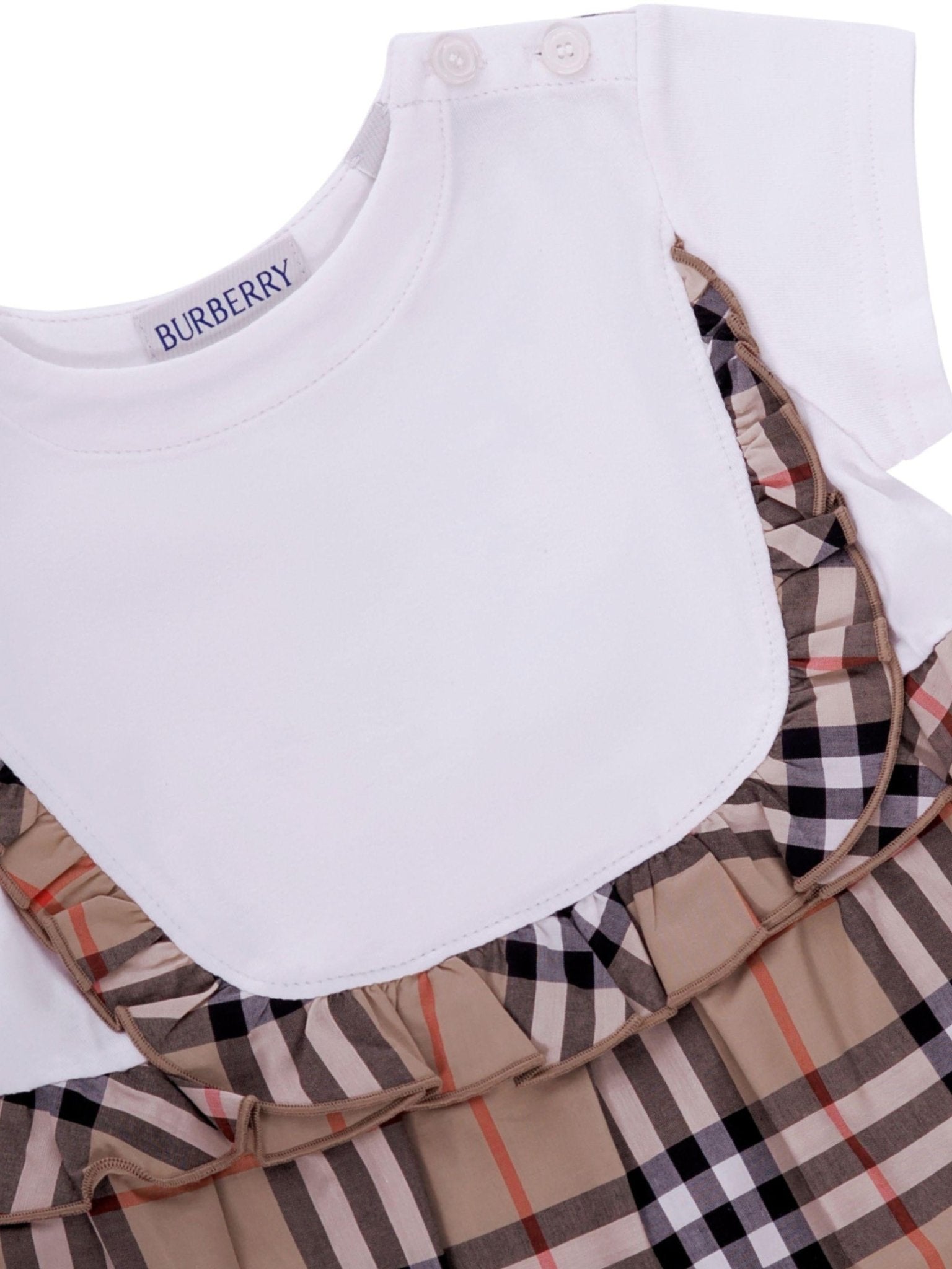 Abito per neonata Burberry Kids multicolore con caratteristico motivo Vintage Check - Rubino Kids