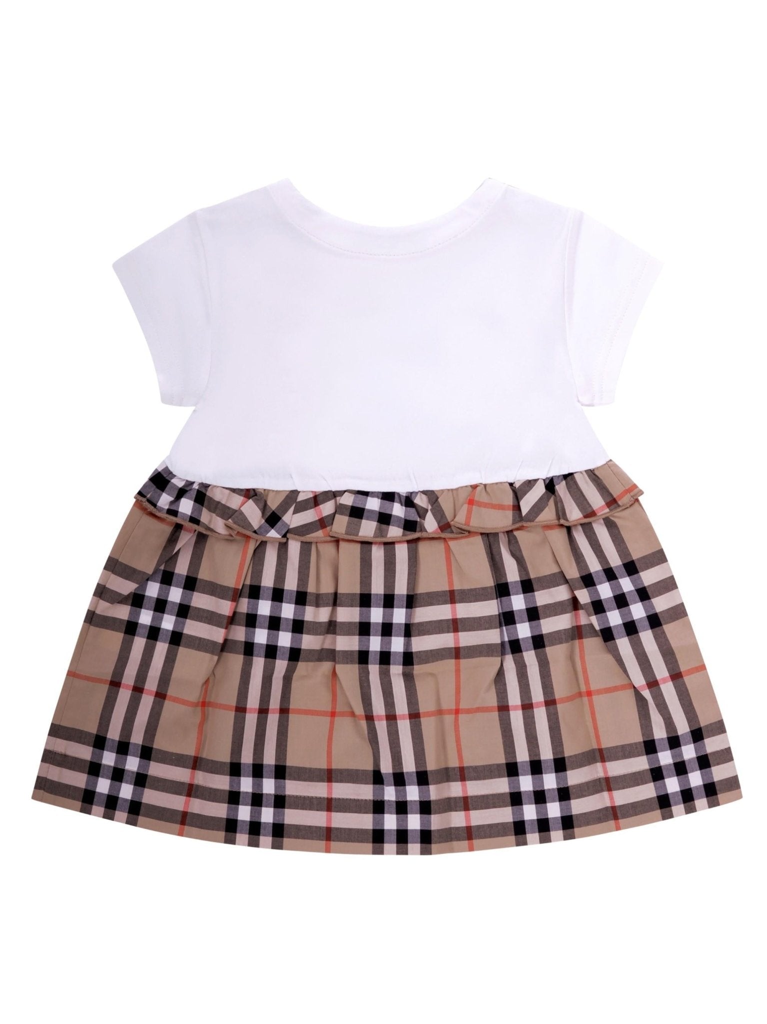 Abito per neonata Burberry Kids multicolore con caratteristico motivo Vintage Check - Rubino Kids