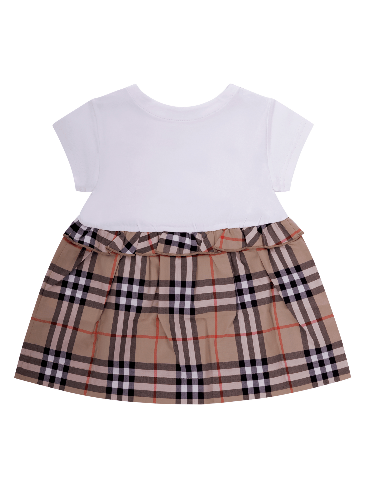 Abito per neonata Burberry Kids multicolore con caratteristico motivo Vintage Check - Rubino Kids