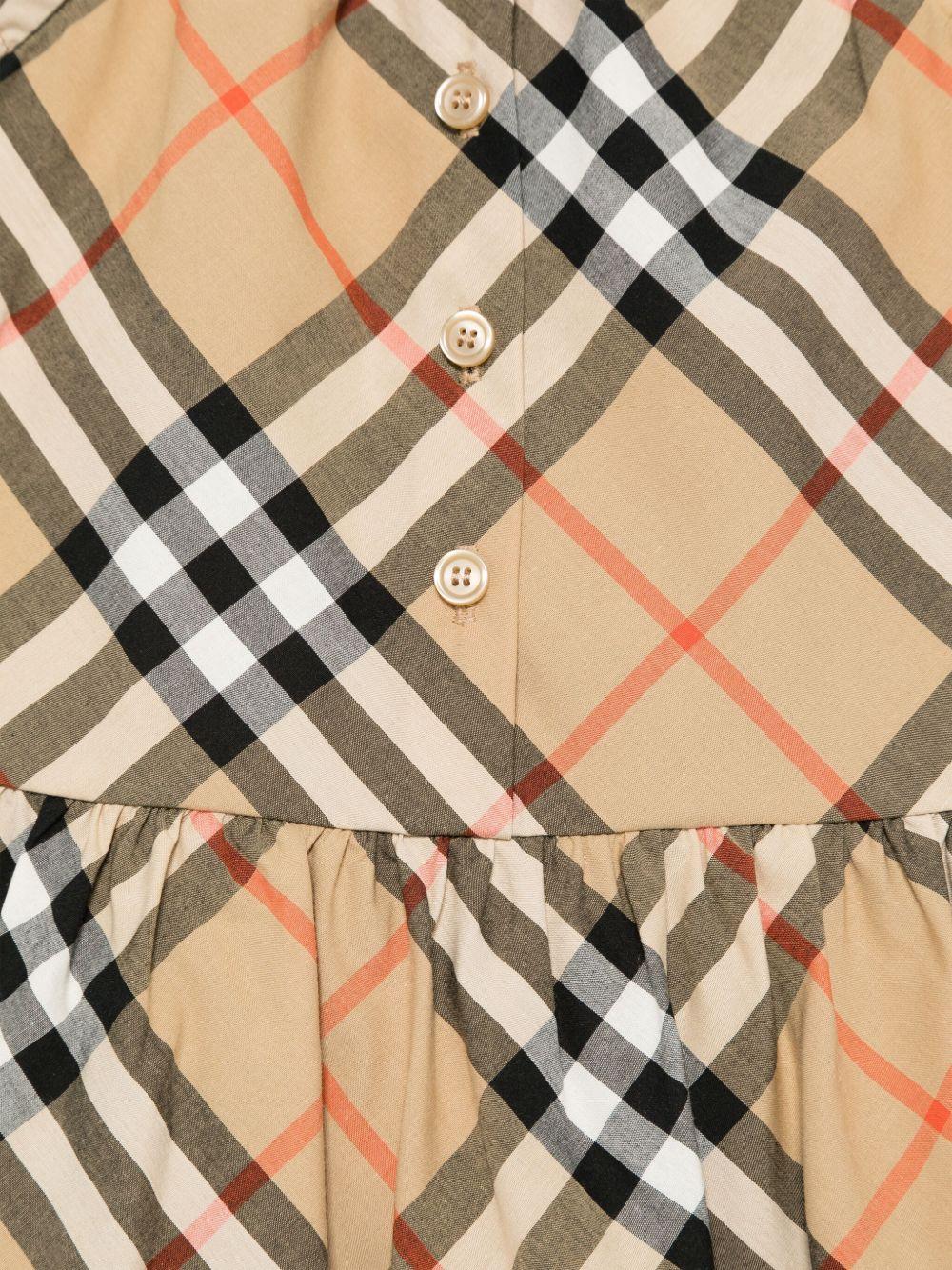 Abito per neonata Burberry Kids Talley beige con motivo Vintage Check - Rubino Kids